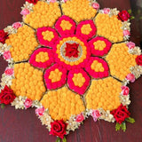 Colorful Pompom Floral Rangoli