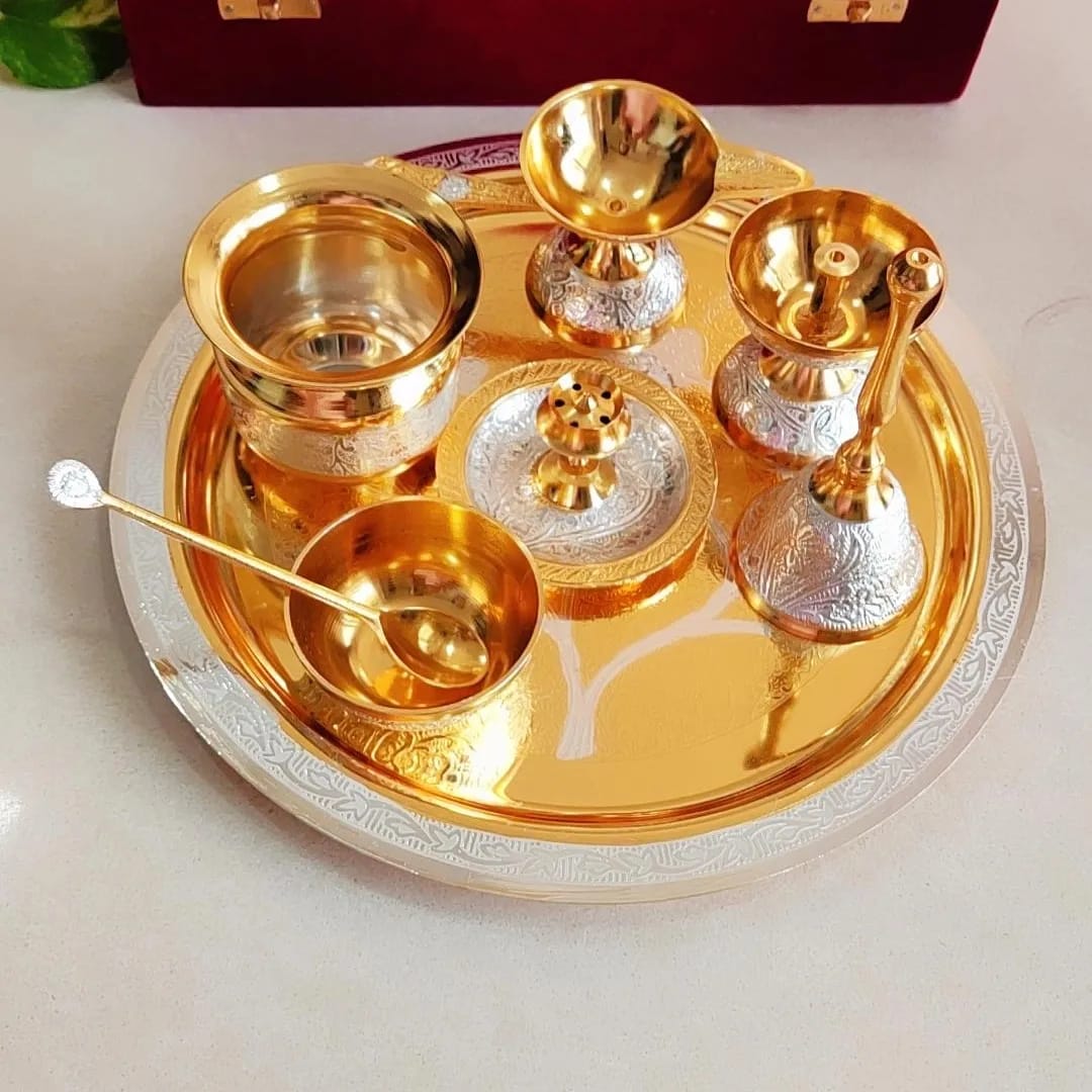 Pooja Thali Sets - Premium Pooja Thalis in Brass, German Silver